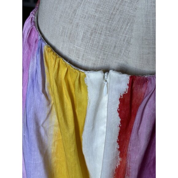 Aje Dress Size US 16 Imagination Cut Out Cocktail Party Stripe Rainbow - Picture 10 of 16